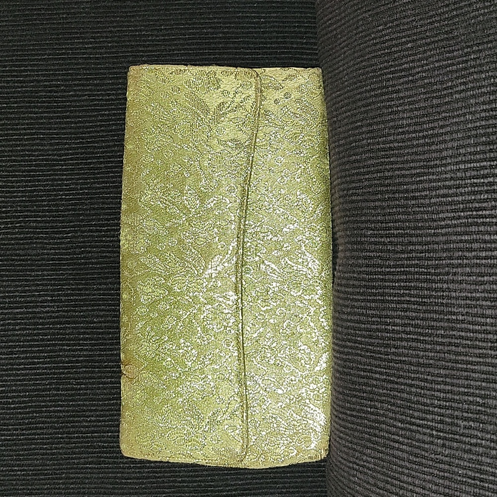 Vintage (1950s) Gold/Green Brocade Clutch Purse